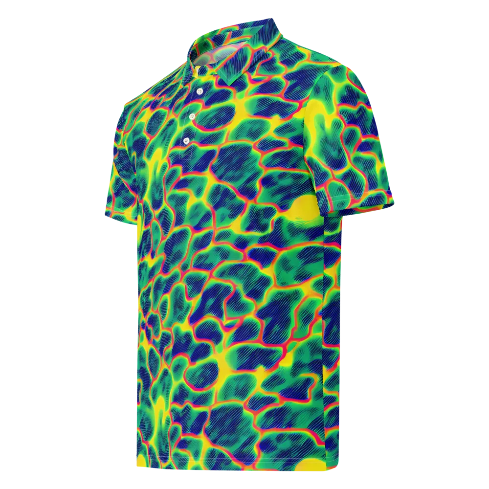 Luminous Mosaic on Men's Slim Fit Polo Shirt — Left Front