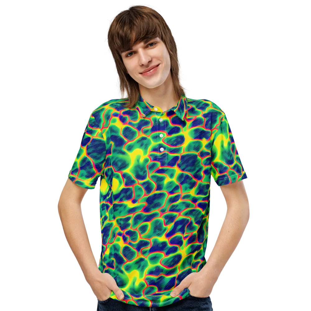 Luminous Mosaic on Men's Slim Fit Polo Shirt — Front