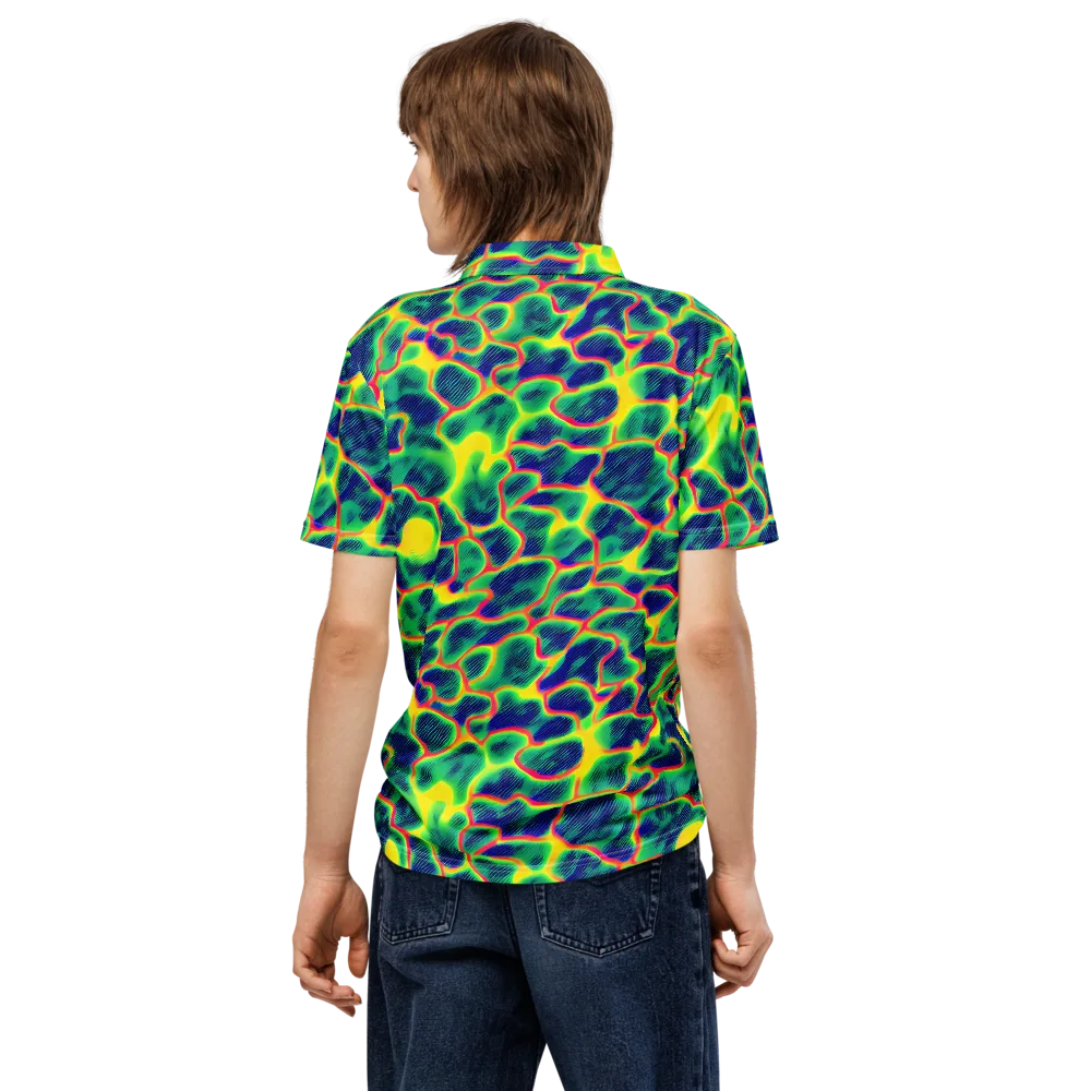 Luminous Mosaic on Men's Slim Fit Polo Shirt — Back