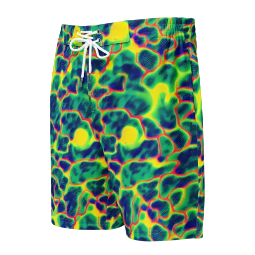 Luminous Mosaic on a Men's Board Shorts