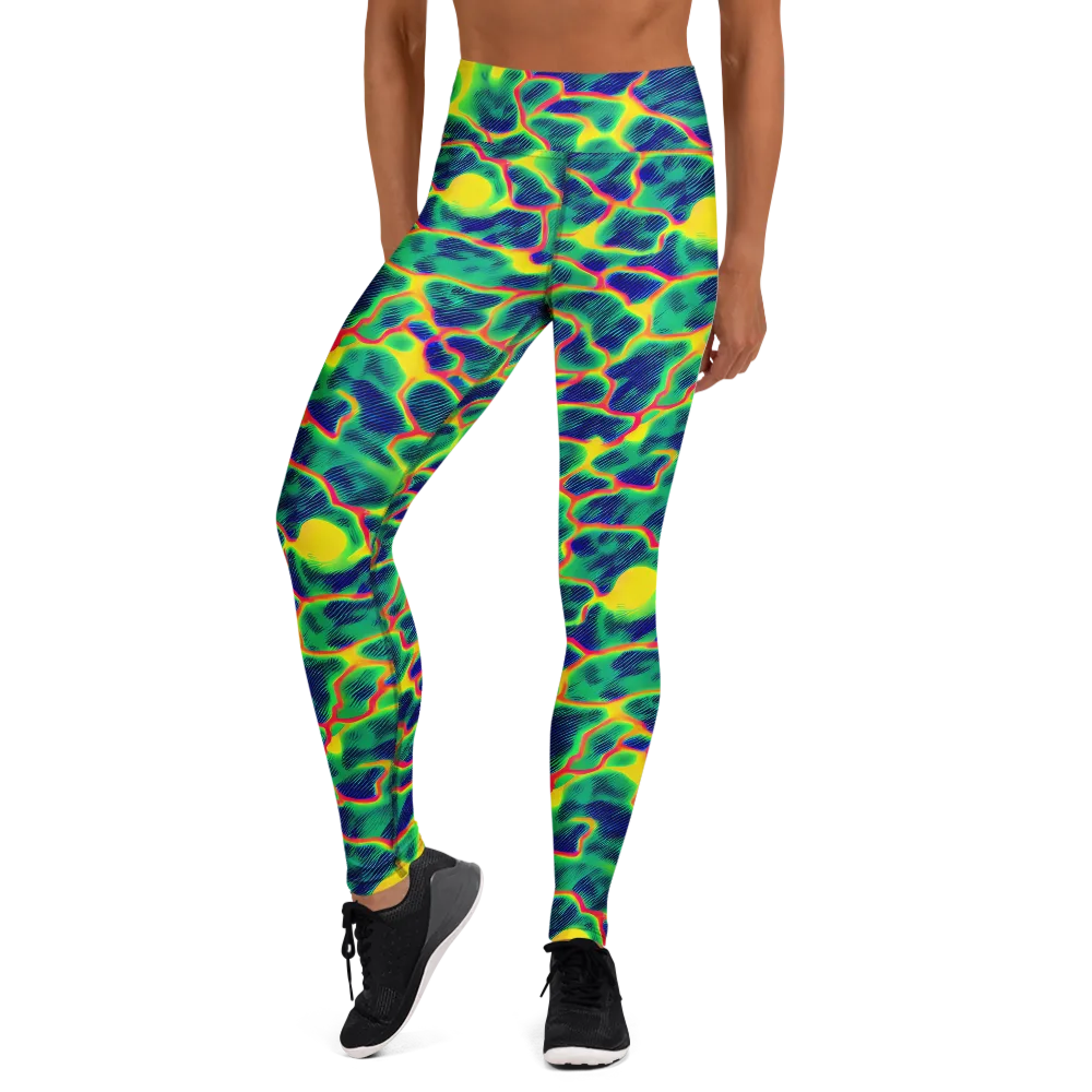 Luminous Mosaic on Yoga Leggings — Front