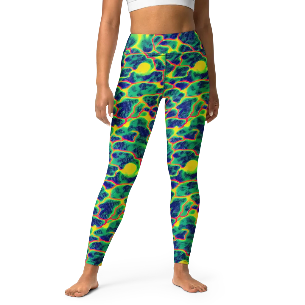 Luminous Mosaic on Yoga Leggings — Front