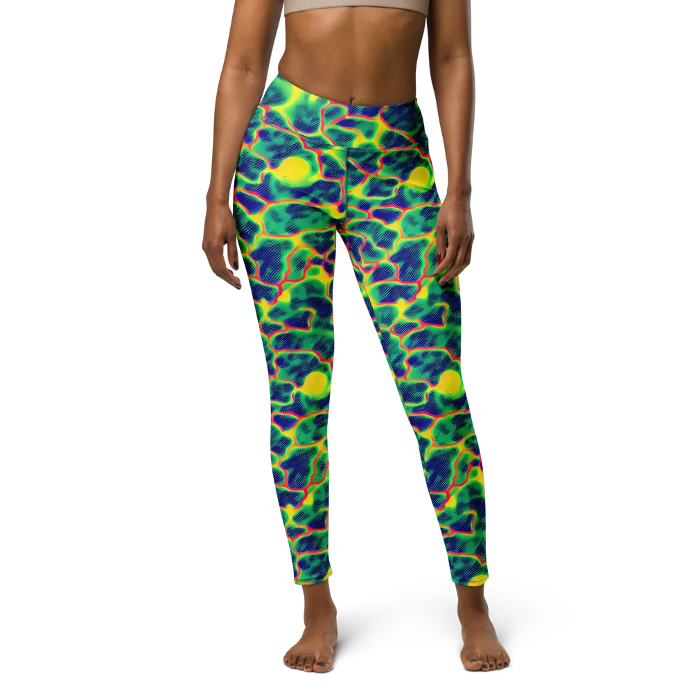 Luminous Mosaic on Yoga Leggings — Front