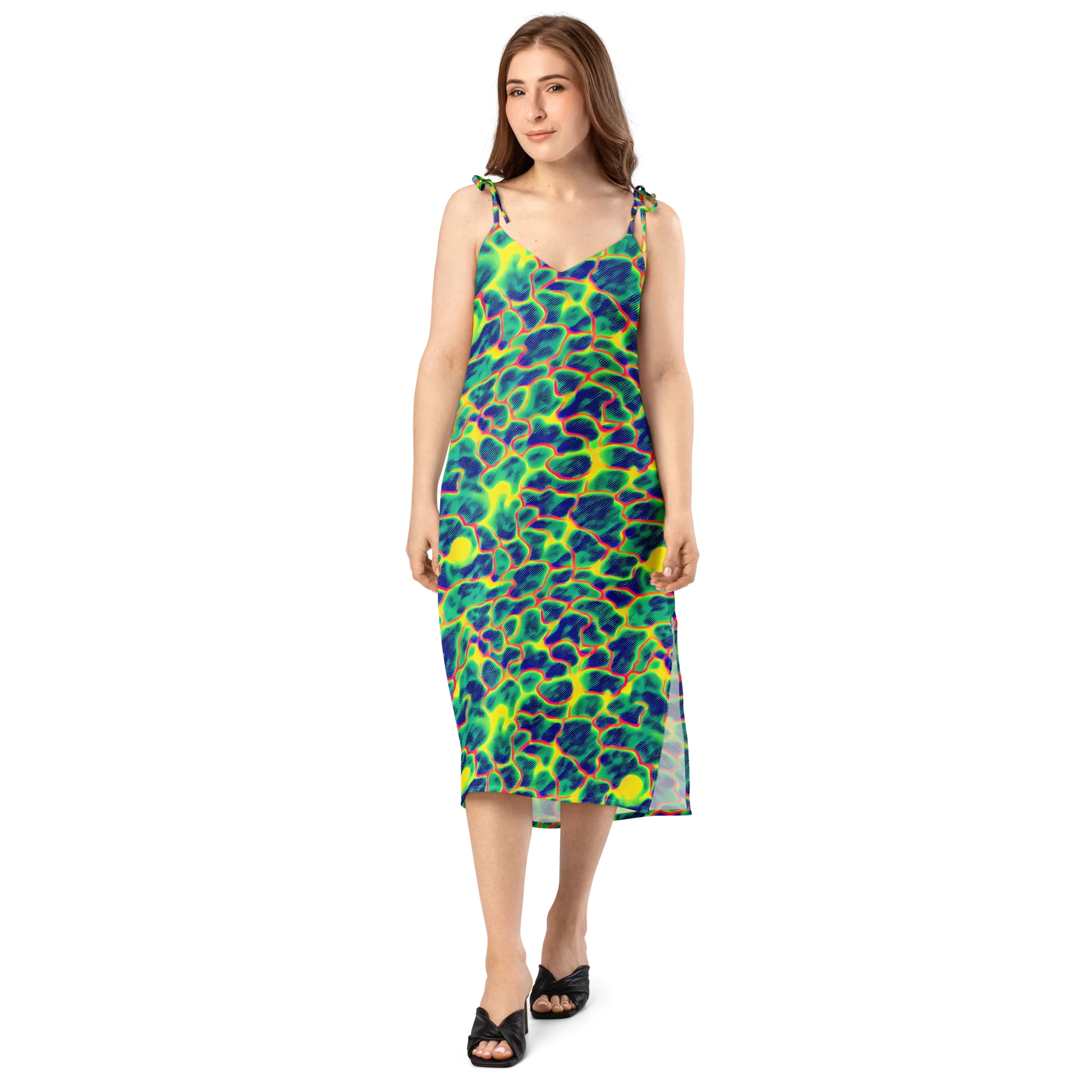 Luminous Mosaic on Slip Dress — Front