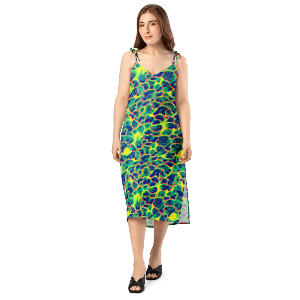 Luminous Mosaic on Slip Dress — Front