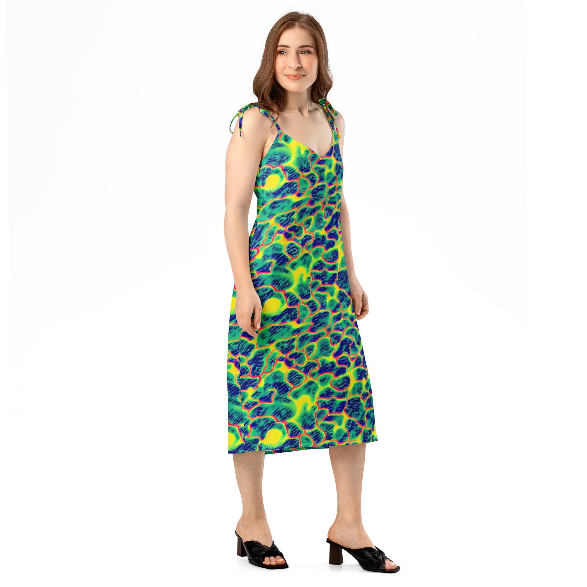 Luminous Mosaic on Slip Dress — Right Front
