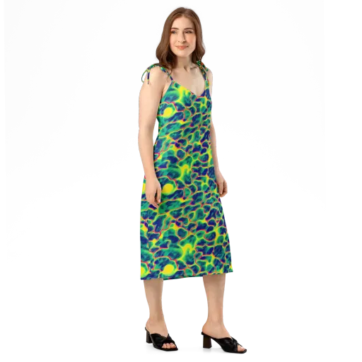 Luminous Mosaic on a Slip Dress