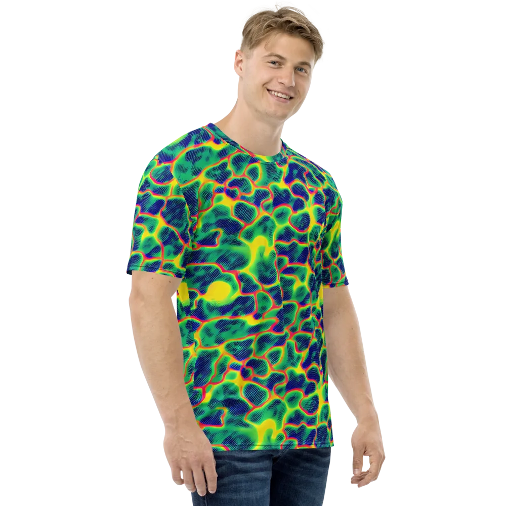 Luminous Mosaic on Men's Crew Neck T-Shirt — Right