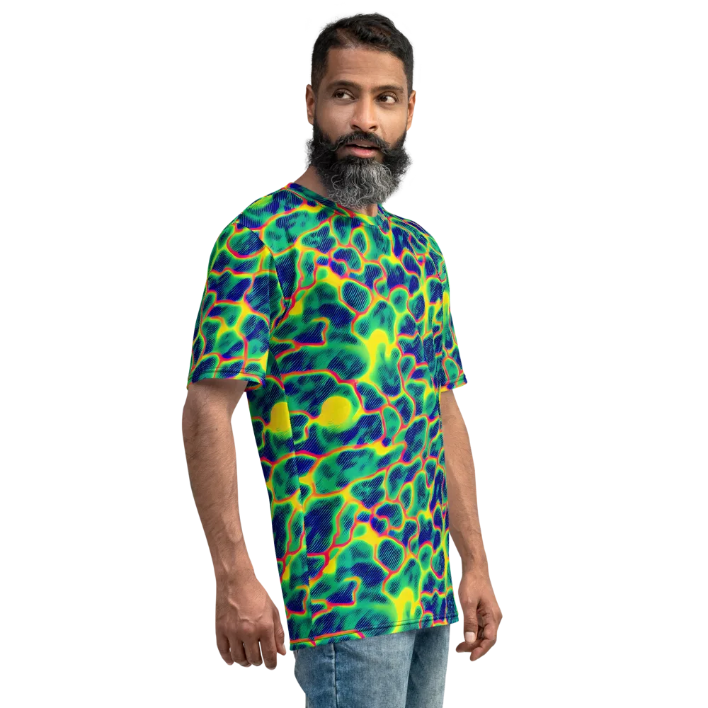 Luminous Mosaic on Men's Crew Neck T-Shirt — Right