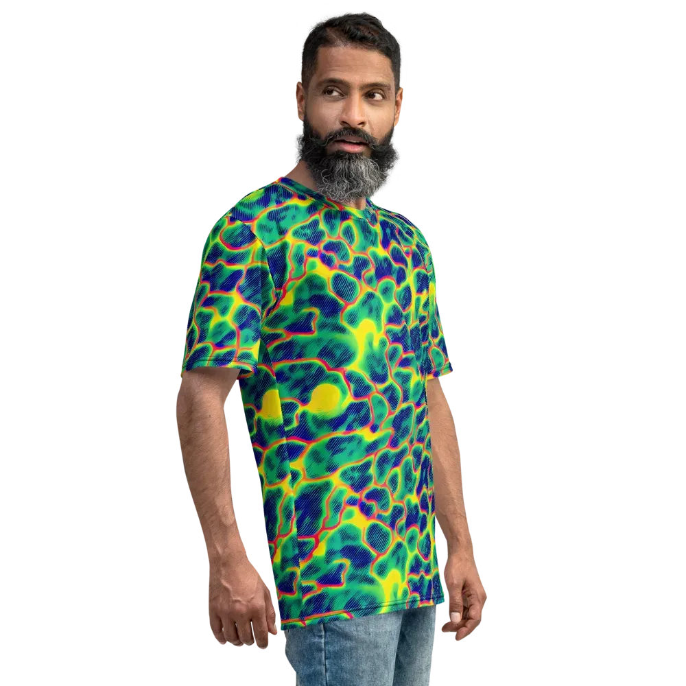 Luminous Mosaic on Men's Crew Neck T-Shirt — Right