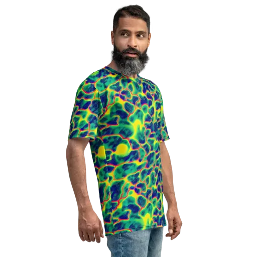 Luminous Mosaic on a Men's Crew Neck T-Shirt