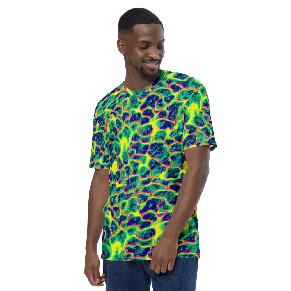 Luminous Mosaic on Men's Crew Neck T-Shirt — Left