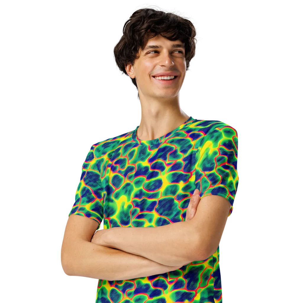 Luminous Mosaic on Men's Crew Neck T-Shirt — Left Front