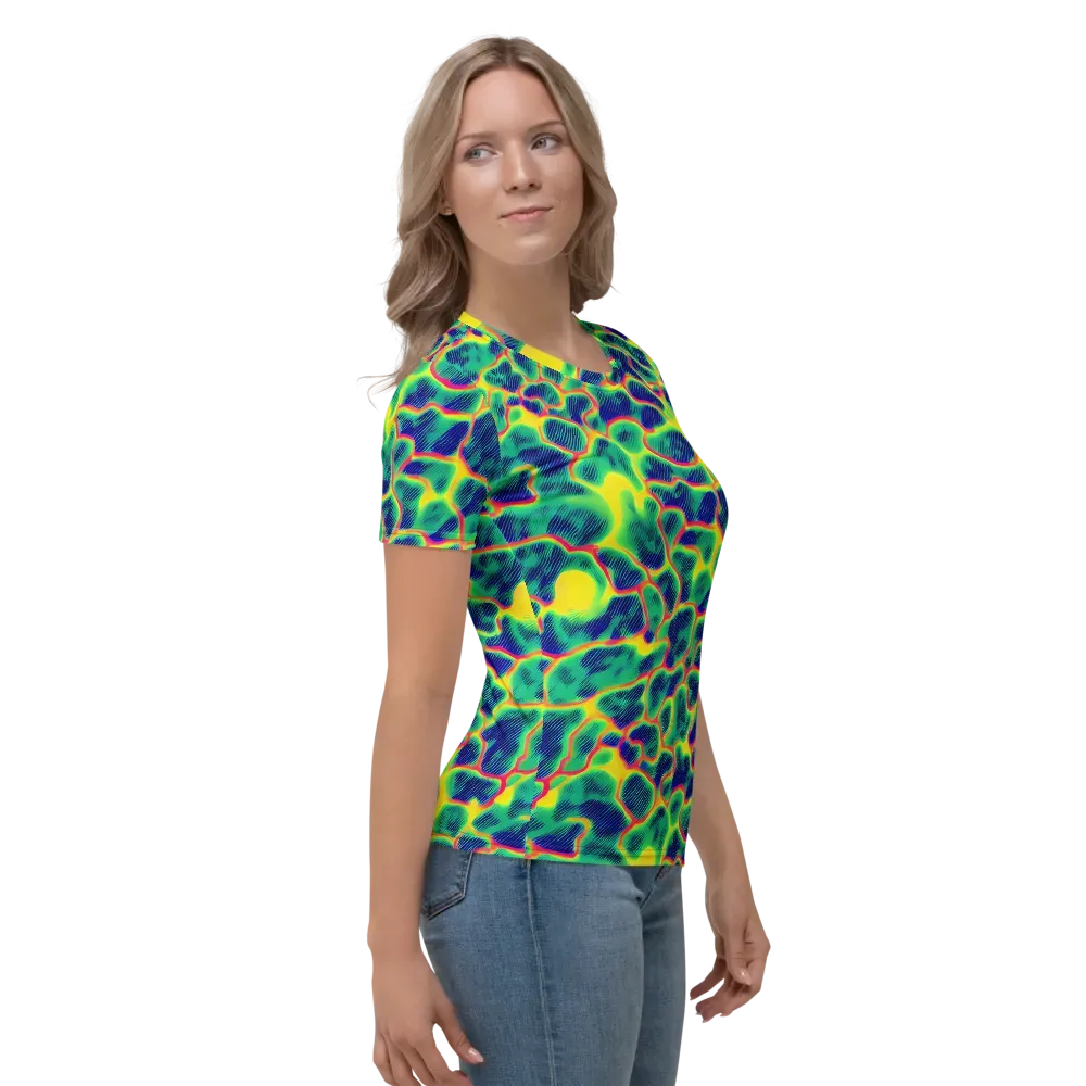 Luminous Mosaic on Women's Crew Neck T-Shirt — Right