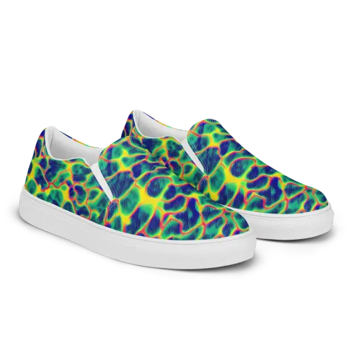 Luminous Mosaic on a Men's Slip-On Canvas Shoes