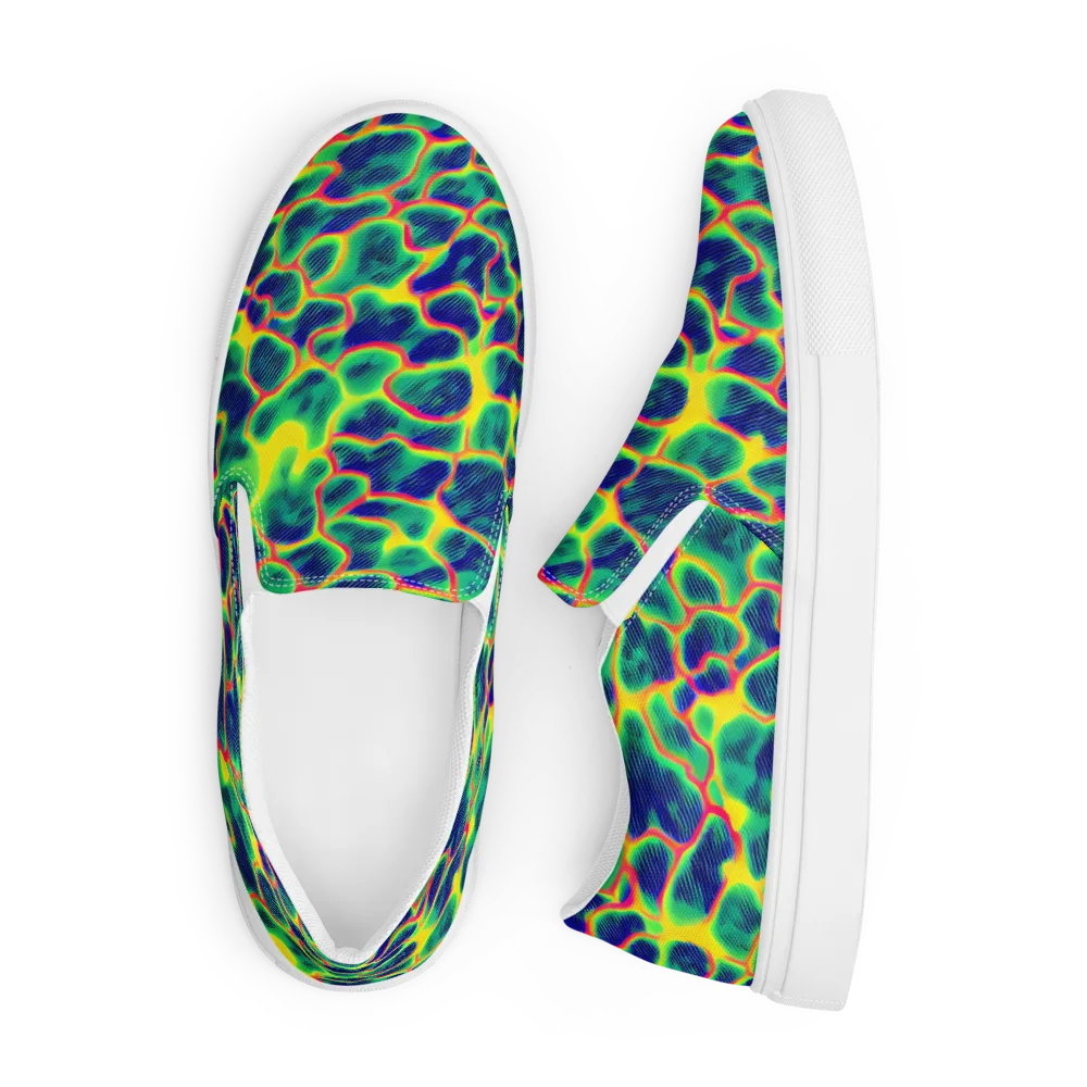 Luminous Mosaic on Men's Slip-On Canvas Shoes — Front