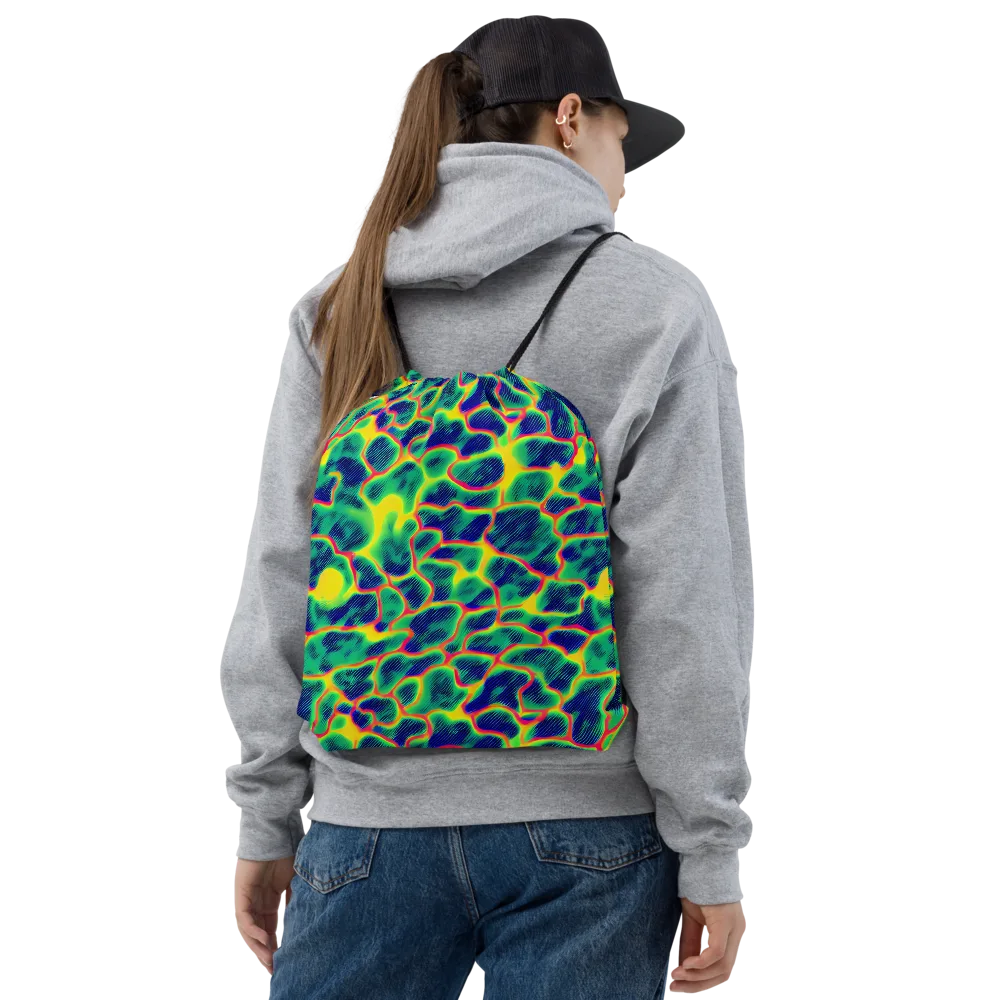 Luminous Mosaic on Drawstring Bag — Front