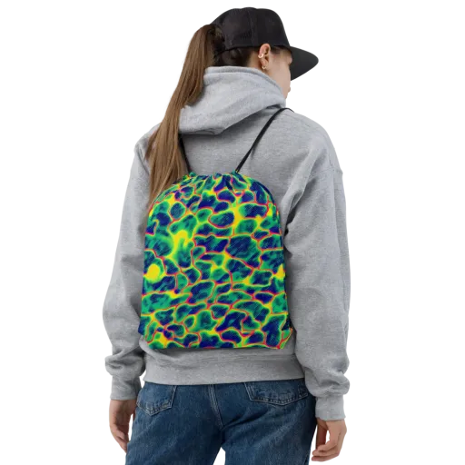 Luminous Mosaic on a Drawstring Bag