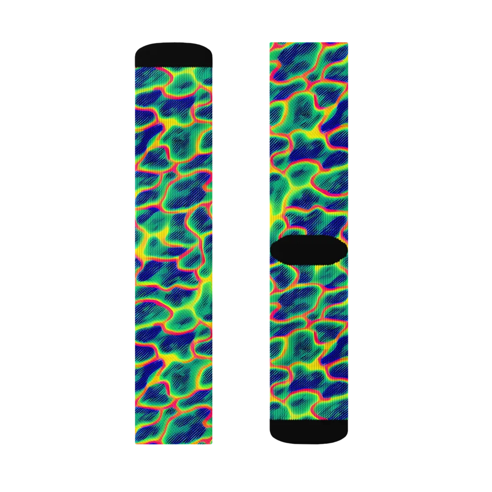 Luminous Mosaic on Socks — Left Sock