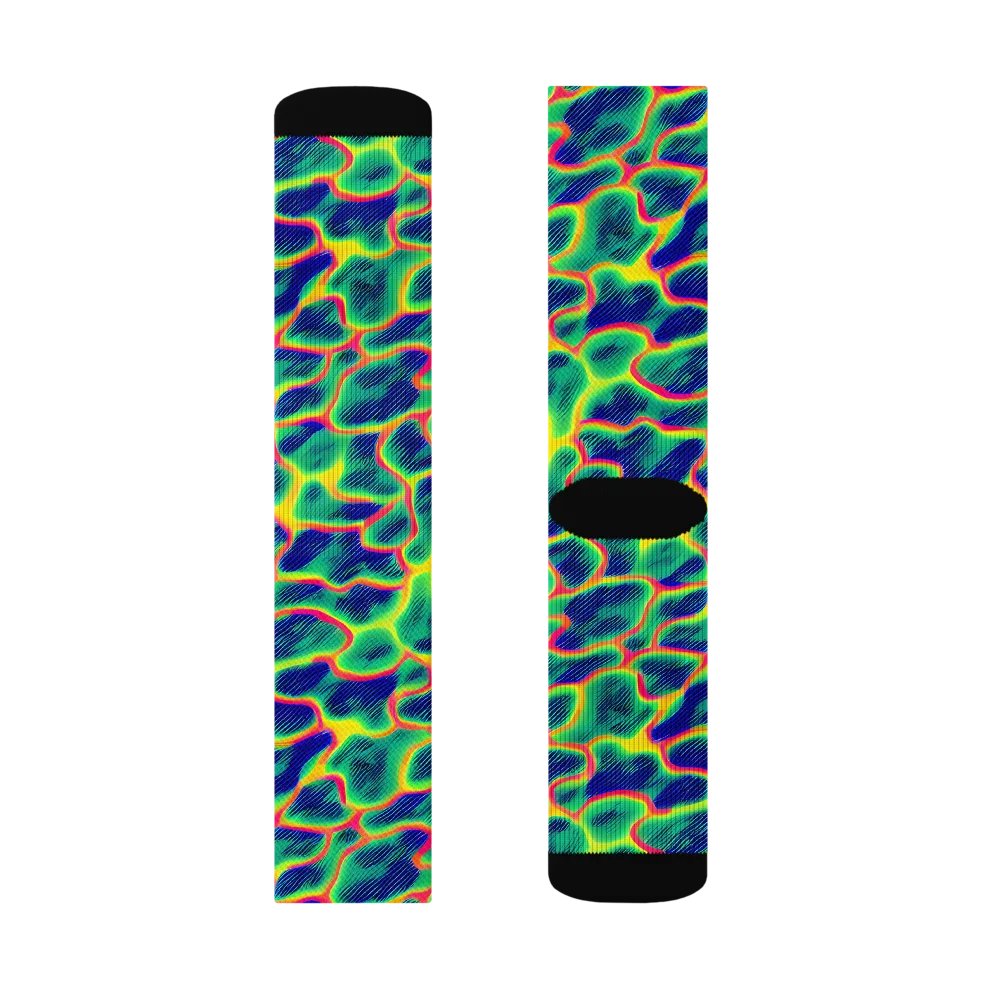 Luminous Mosaic on Socks — Right Sock