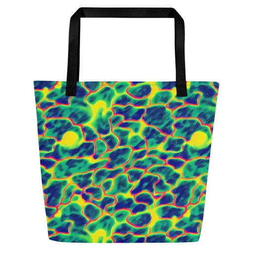 Luminous Mosaic on a Large Tote Bag W/ Pocket