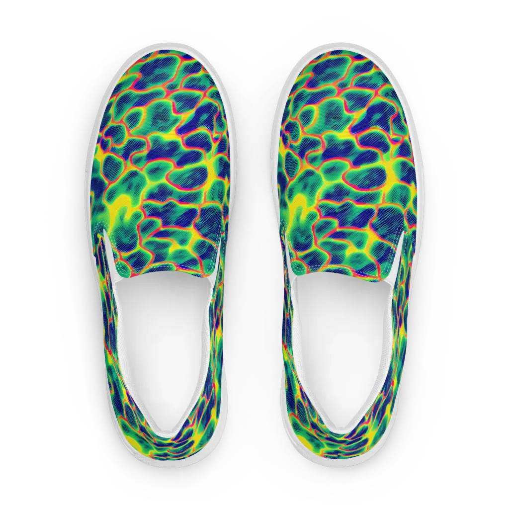 Luminous Mosaic on Women's Slip-On Canvas Shoes — Front