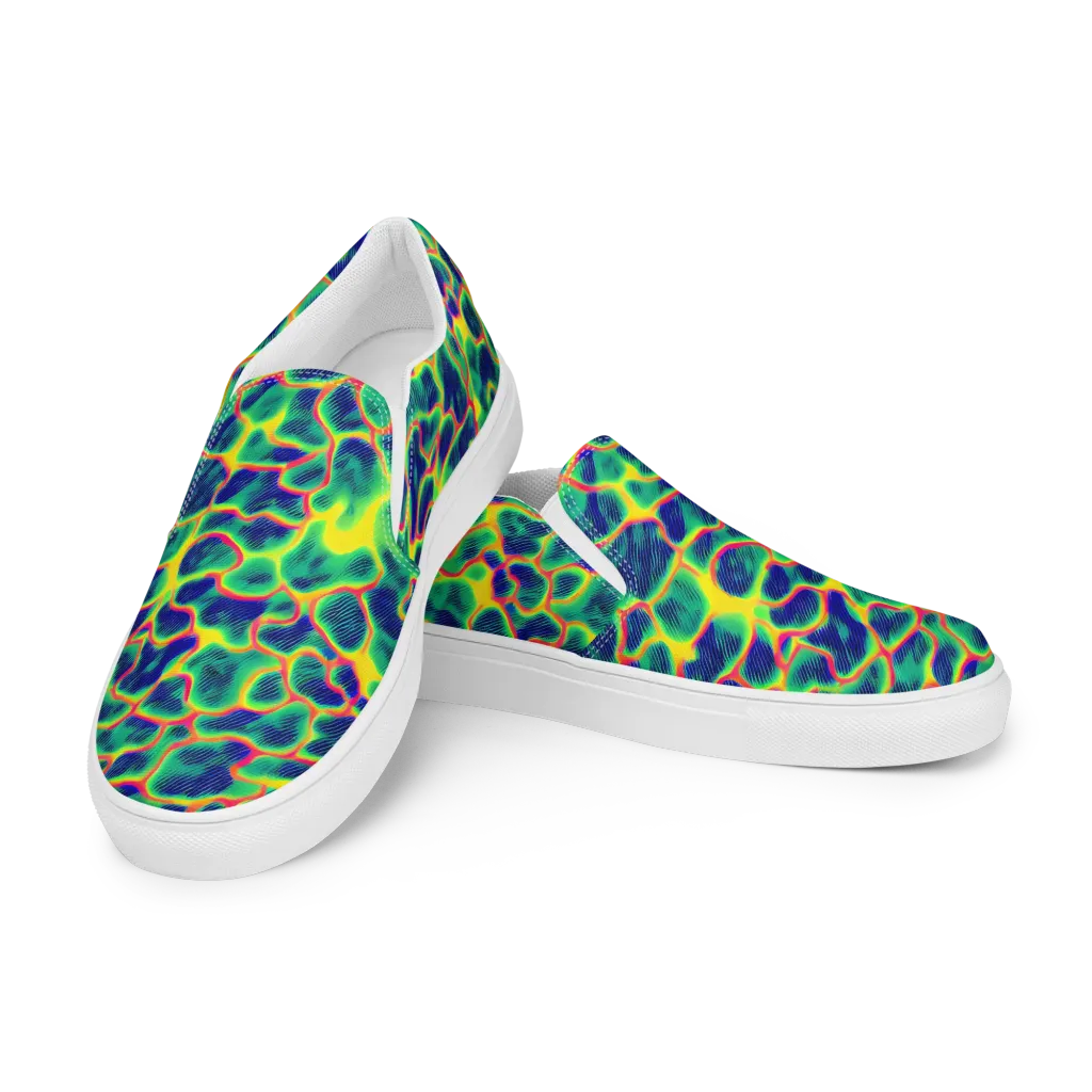 Luminous Mosaic on Women's Slip-On Canvas Shoes — Left Front