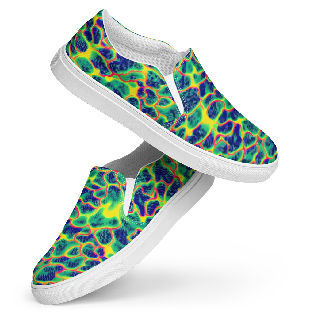 Luminous Mosaic on Women's Slip-On Canvas Shoes — Front