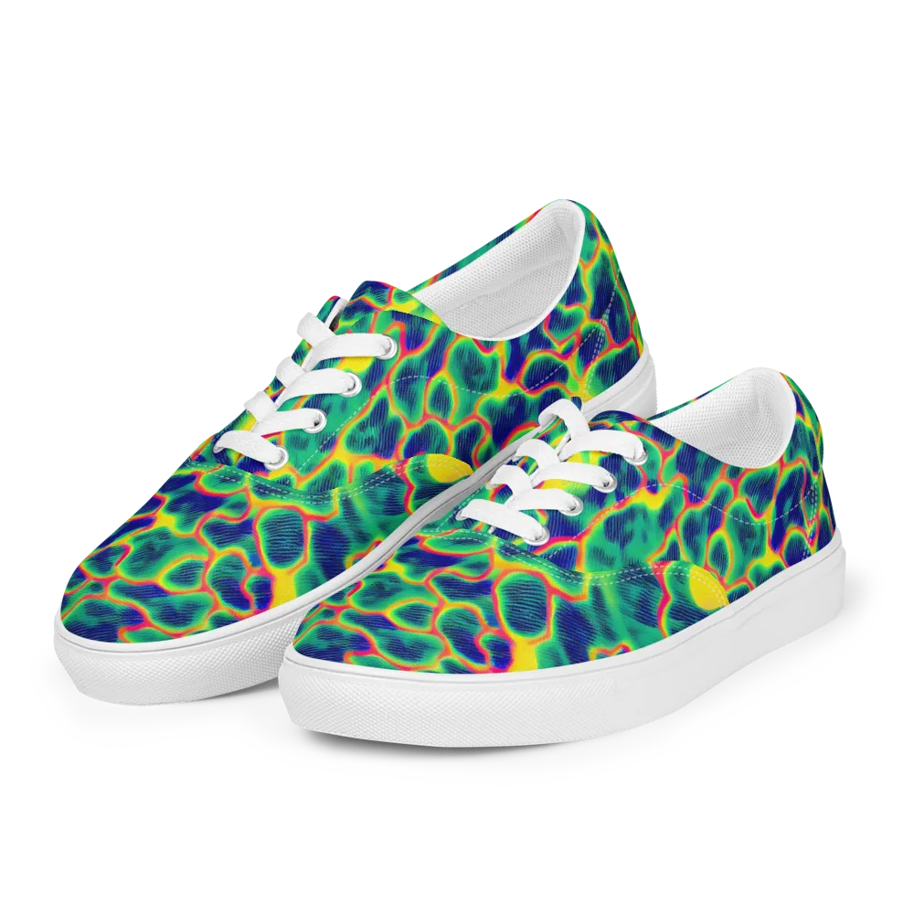 Luminous Mosaic on Men's Lace-Up Canvas Shoes — Left Front