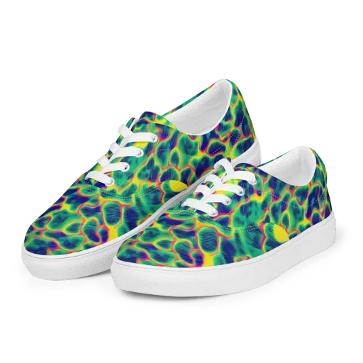 Luminous Mosaic on a Men's Lace-Up Canvas Shoes