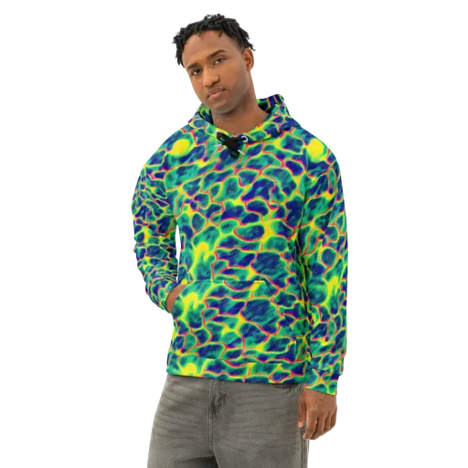 Luminous Mosaic on a Cotton Hoodie