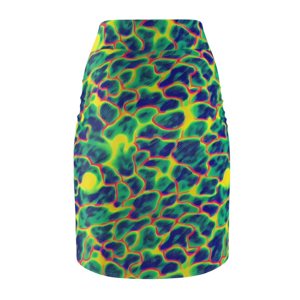 Luminous Mosaic on Pencil Skirt — Back
