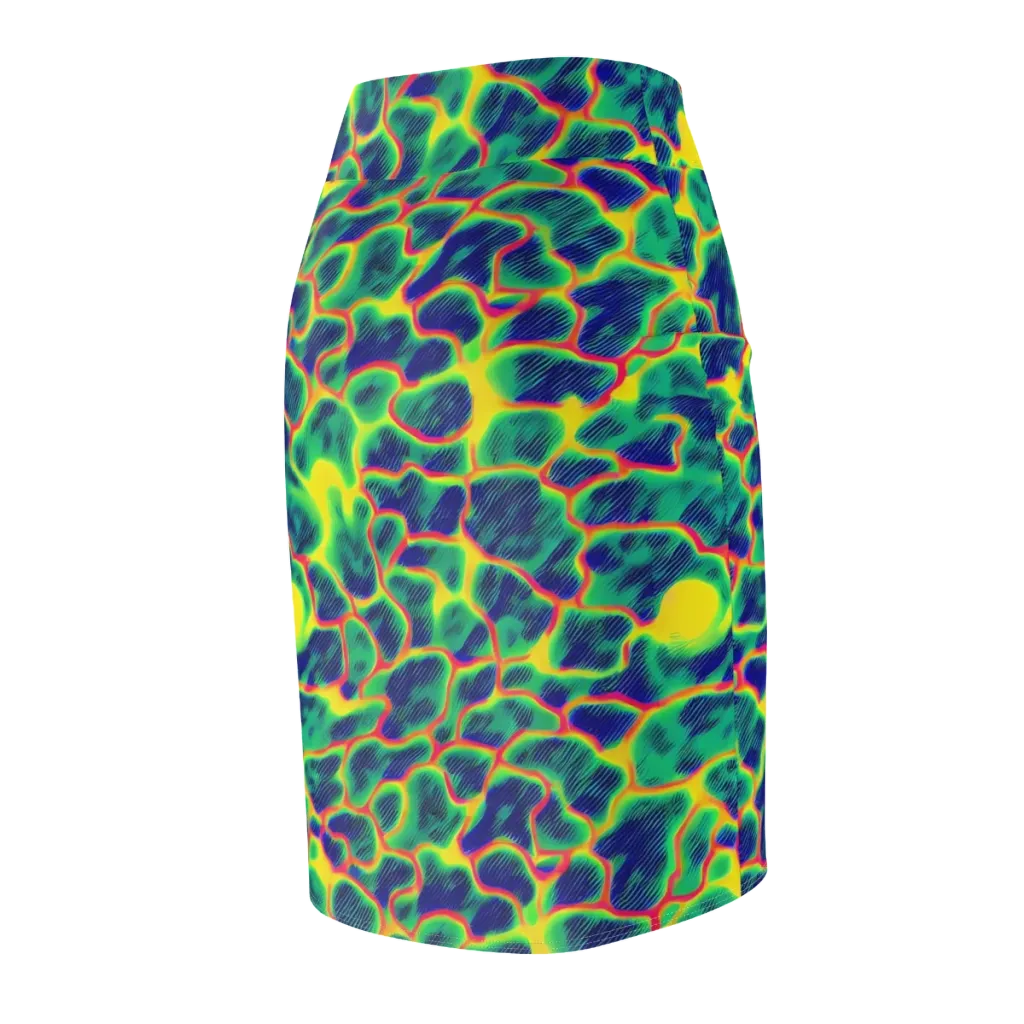 Luminous Mosaic on Pencil Skirt — Back Side