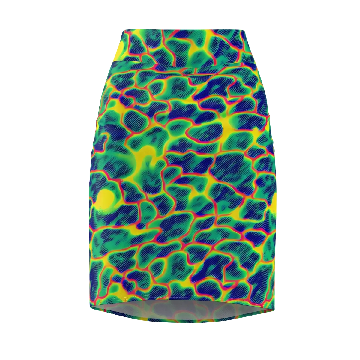 Luminous Mosaic on Pencil Skirt — Front