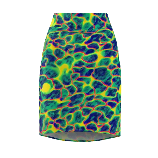 Luminous Mosaic on a Pencil Skirt