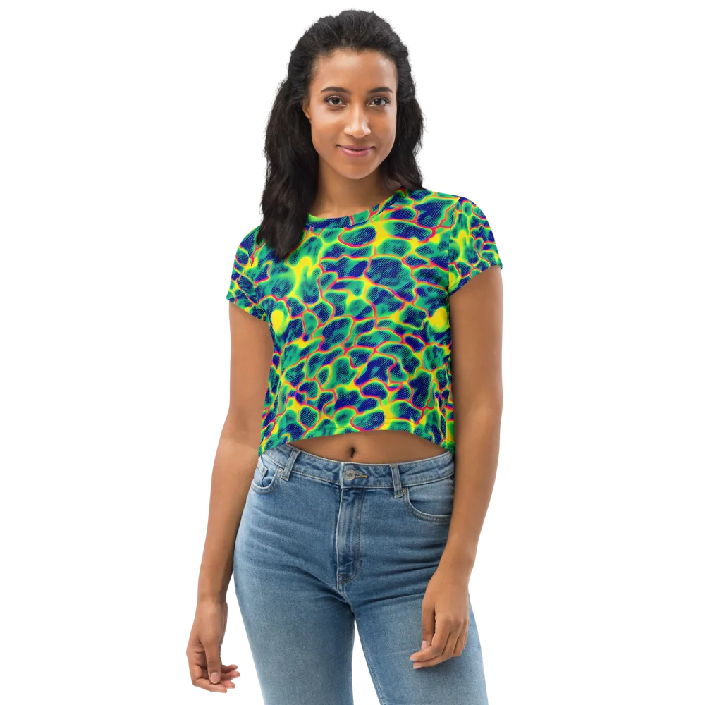 Luminous Mosaic on Crop Tee — Front