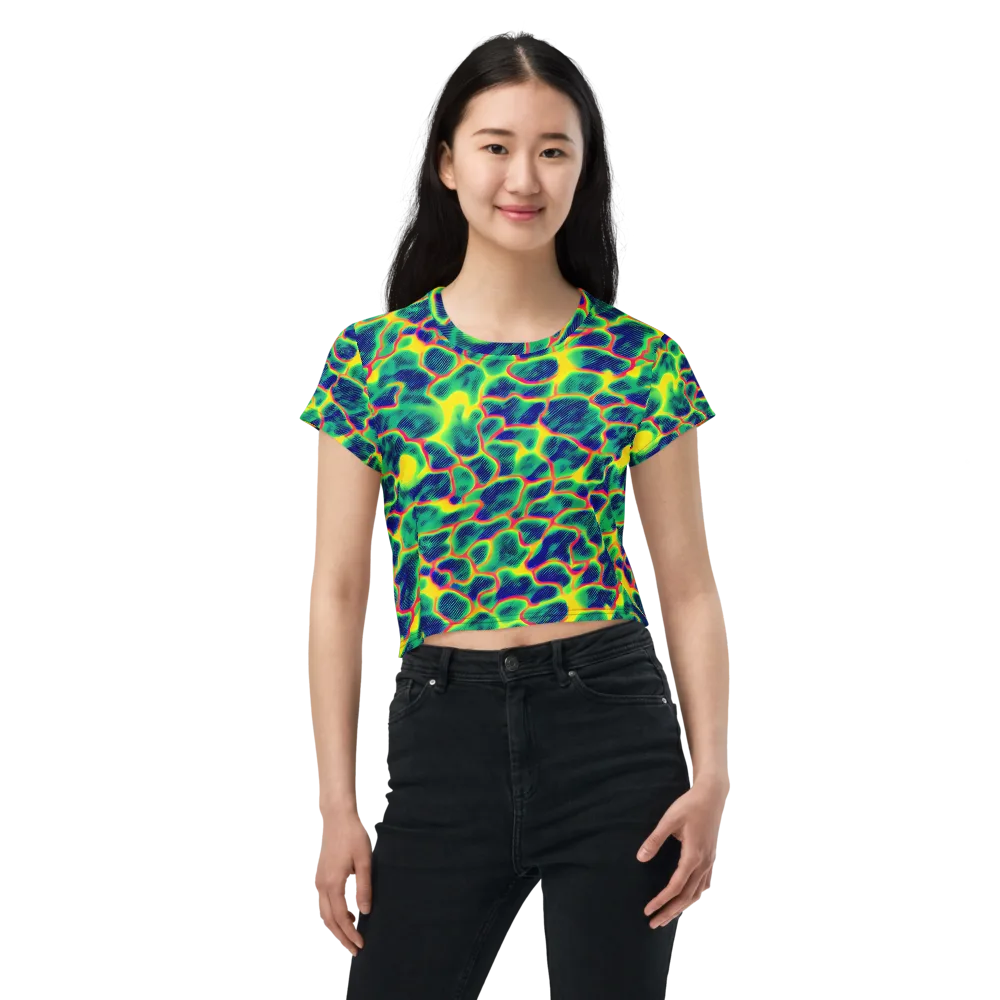 Luminous Mosaic on Crop Tee — Front