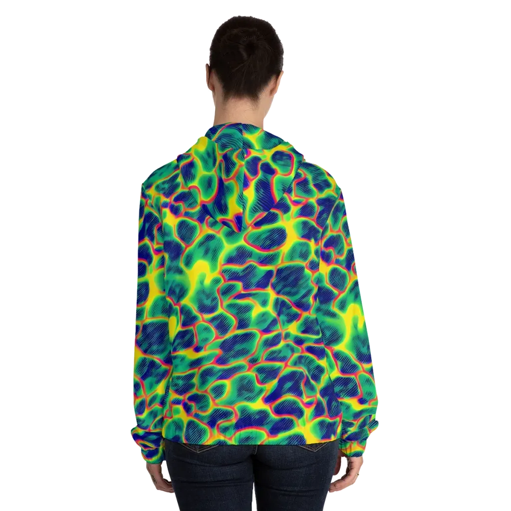Luminous Mosaic on Women's Full-Zip Hoodie — Back On Person