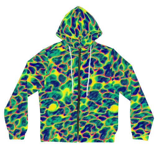 Luminous Mosaic on a Women's Full-Zip Hoodie