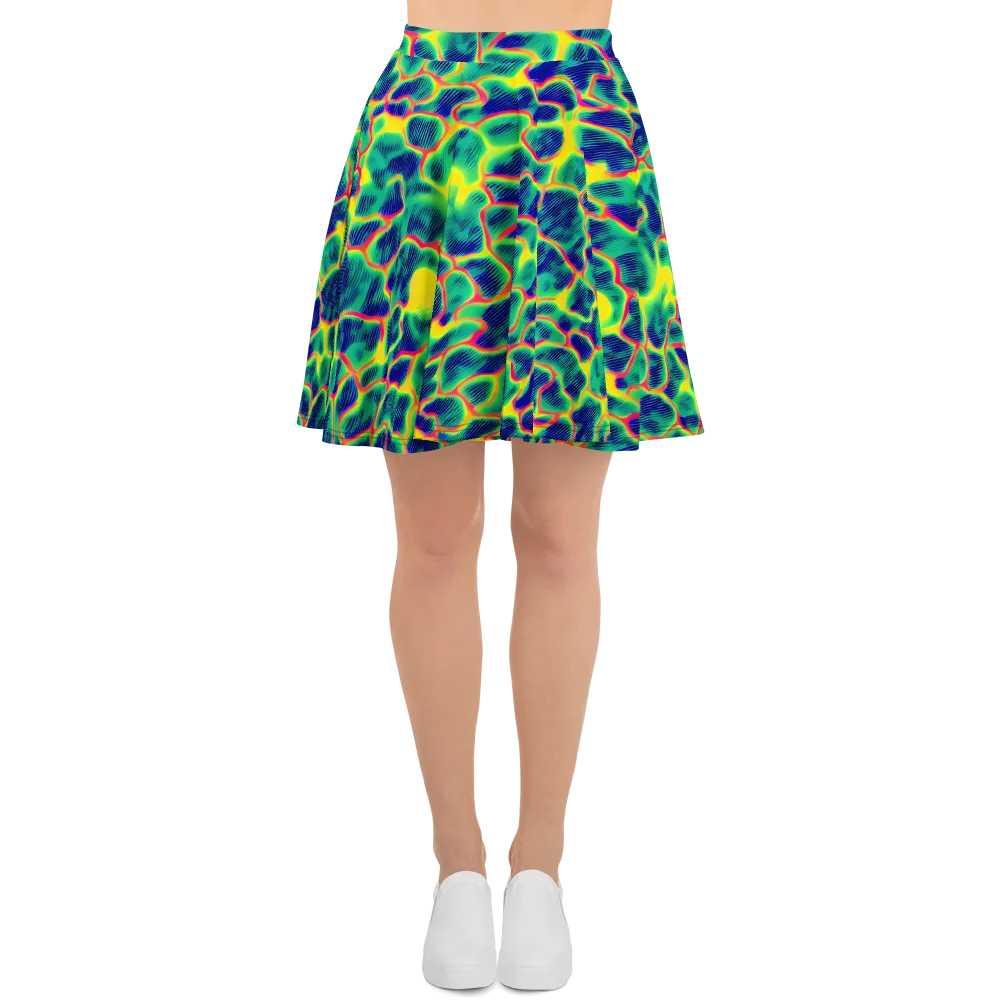Luminous Mosaic on Skater Skirt — Front