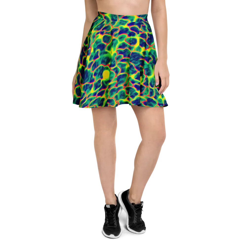 Luminous Mosaic on Skater Skirt — Front