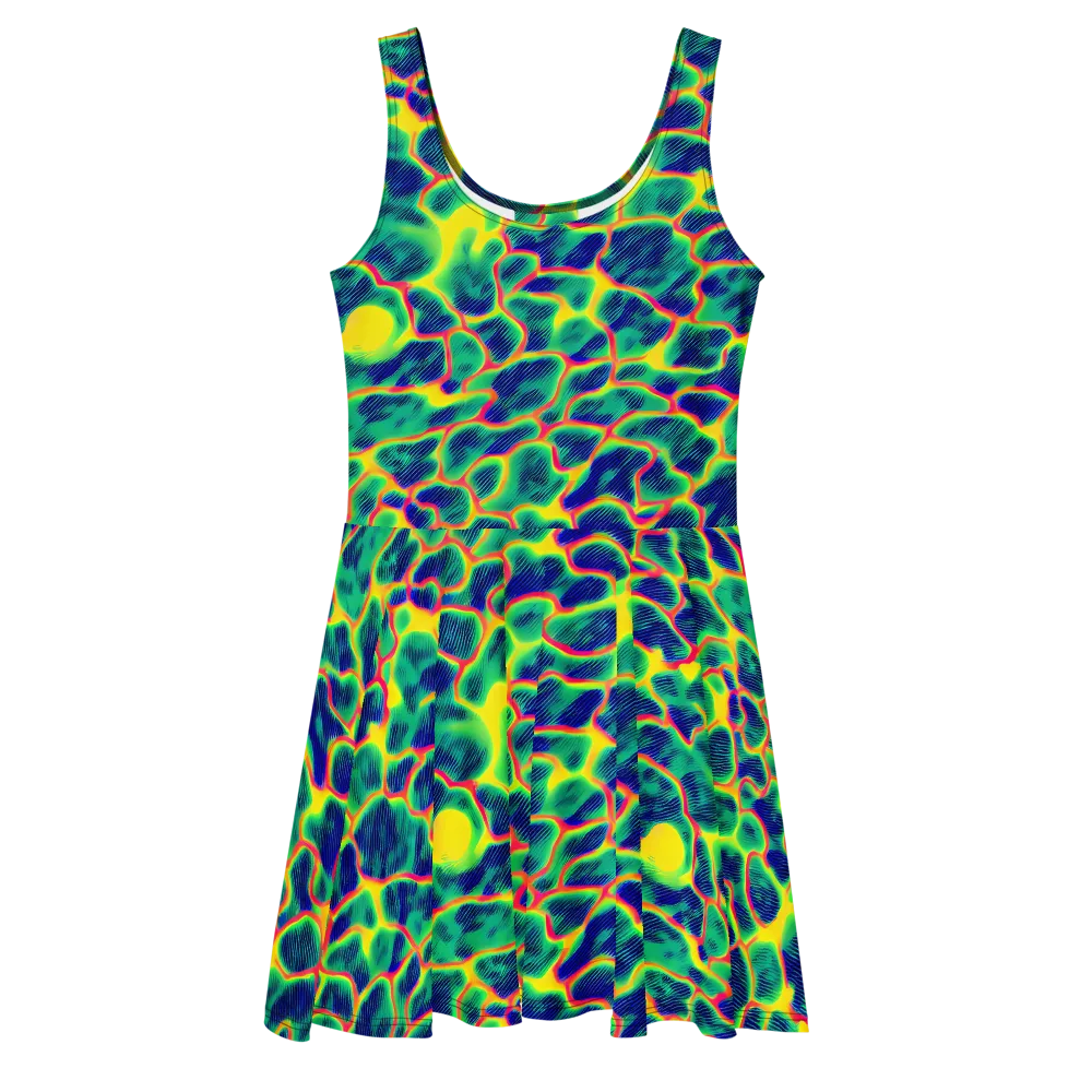 Luminous Mosaic on Skater Dress — Front