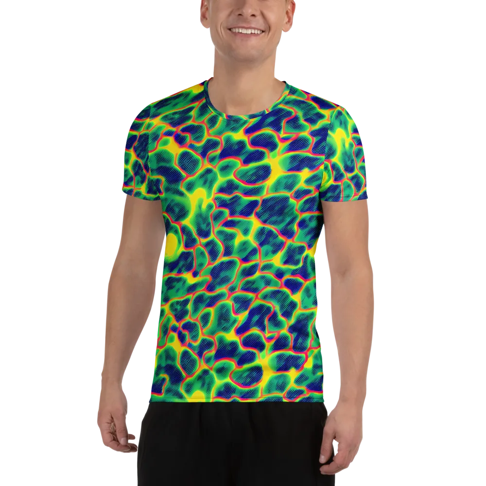Luminous Mosaic on Men's Athletic T-Shirt — Front