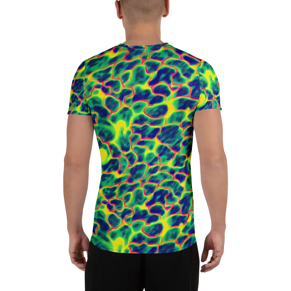 Luminous Mosaic on Men's Athletic T-Shirt — Back