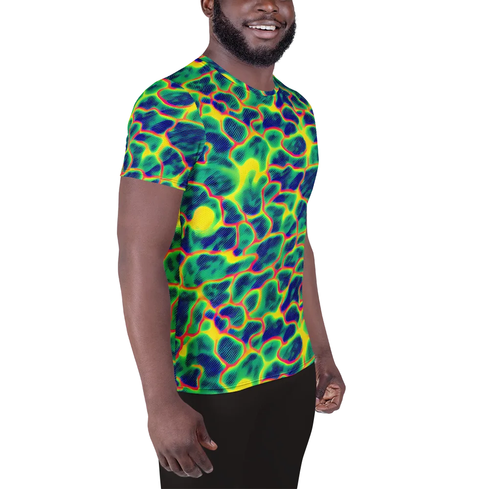Luminous Mosaic on Men's Athletic T-Shirt — Right