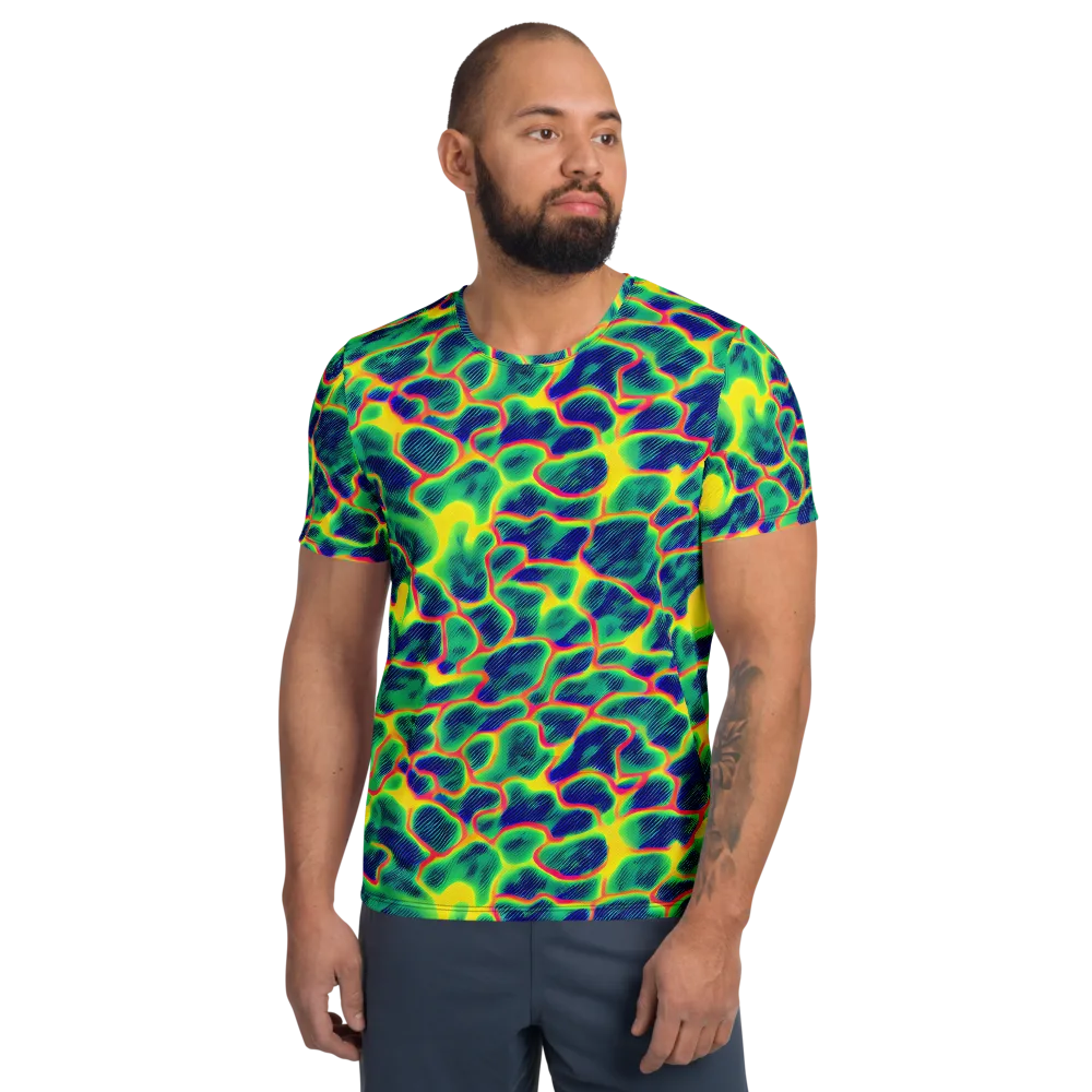 Luminous Mosaic on Men's Athletic T-Shirt — Front
