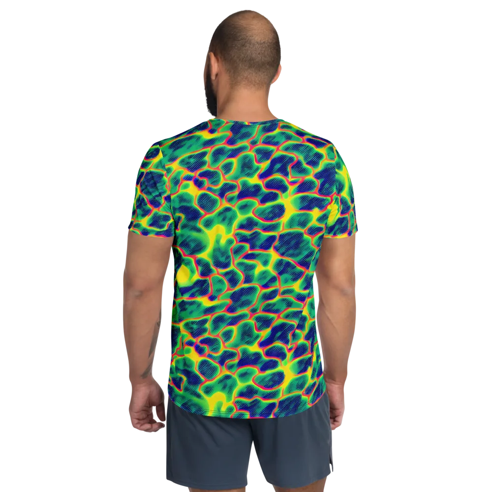 Luminous Mosaic on Men's Athletic T-Shirt — Back