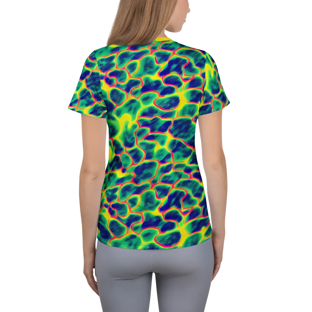 Luminous Mosaic on Women's Athletic T-Shirt — Back