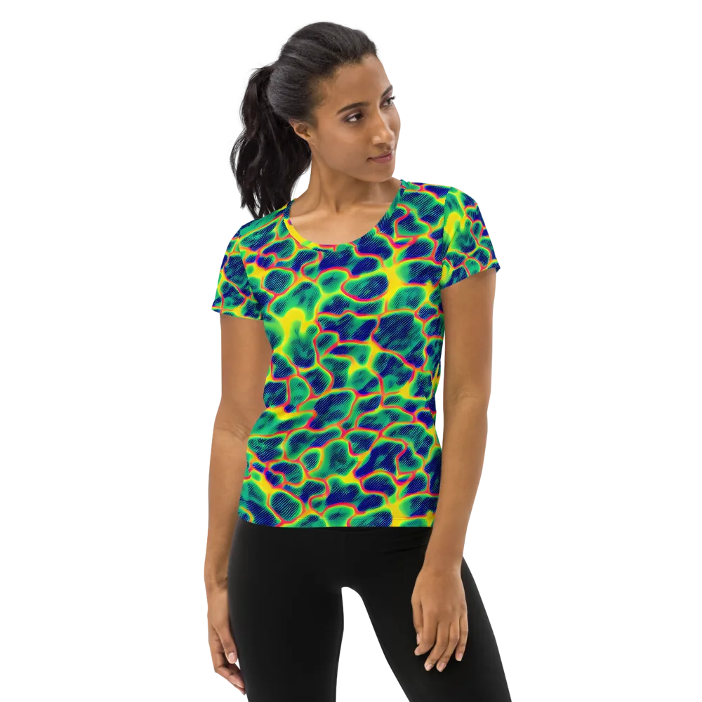 Luminous Mosaic on Women's Athletic T-Shirt — Front