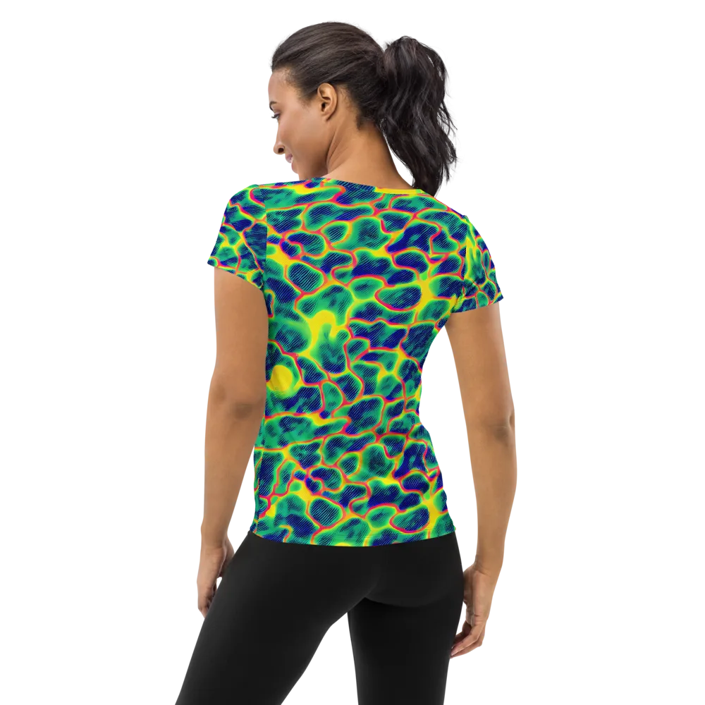 Luminous Mosaic on Women's Athletic T-Shirt — Back